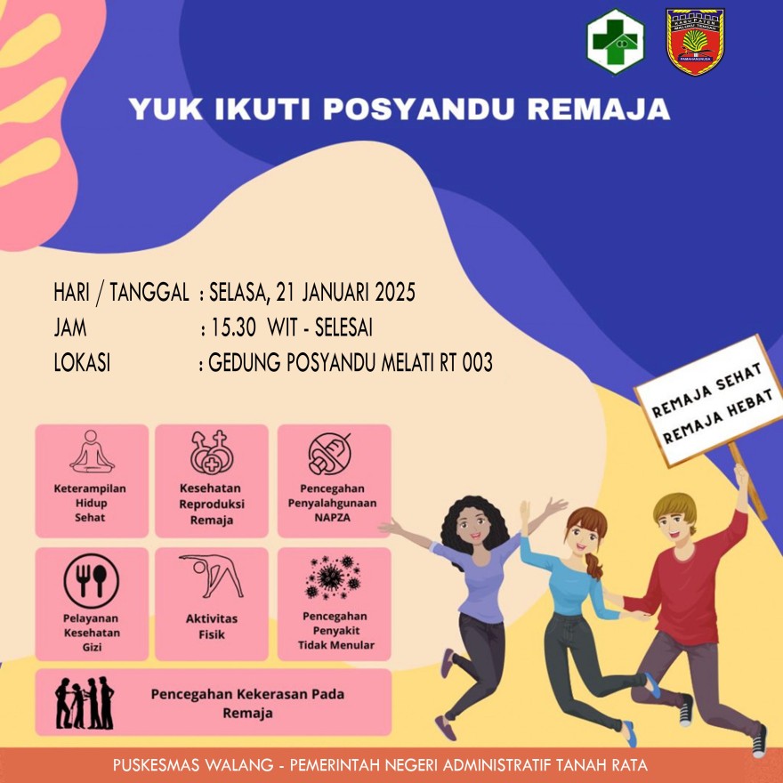 Pelayanan Posyandu Remaja Bulan Januari 2025